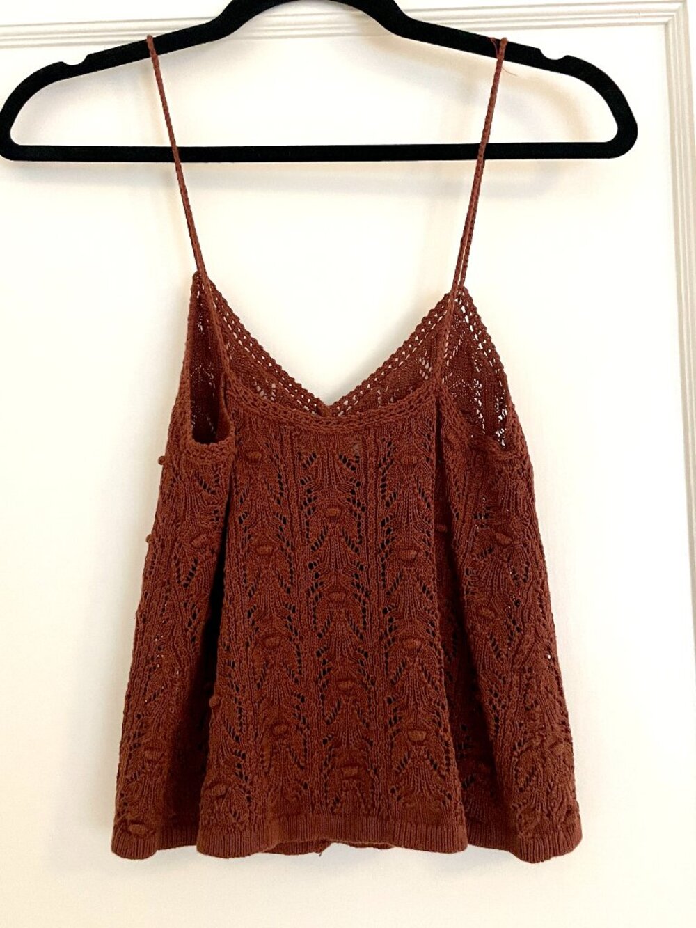 Sézane Francisco Knit Tank Top Size XS Brick Orange Organic Cotton - Picture 3 of 4